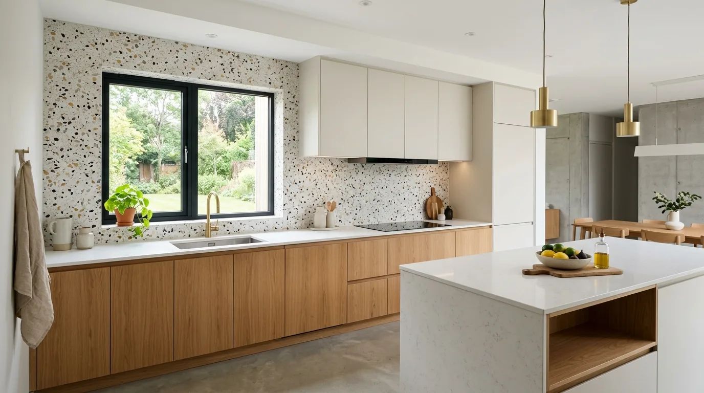Use a niche or shelf to make the wall more functional inspiration for a kitchen backsplash zone.
